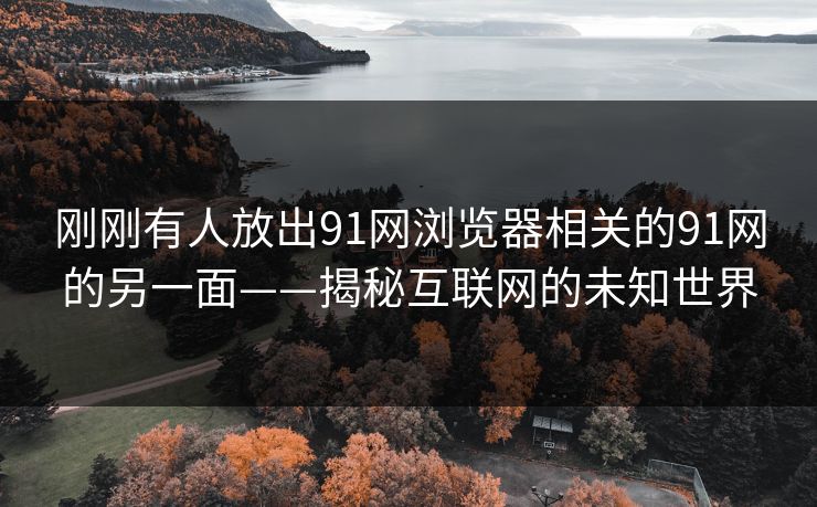 刚刚有人放出91网浏览器相关的91网的另一面——揭秘互联网的未知世界 刚刚有人放出91网浏览器相关的91网的另一面——揭秘互联网的未知世界